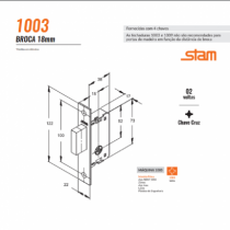 Fechadura Auxiliar Stam 1003  Inox - Casa das Fechaduras