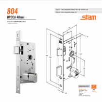 Fechadura Stam Serralheiro 804/33 CR BROCA 40mm - Casa das Fechaduras