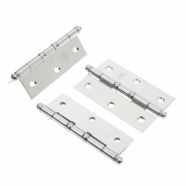Dobradica Para Porta Uniao Mundial 3 1/2 x 2 5/16 com 2 Aneis (kit com 3) Cromado - Casa das Fechaduras