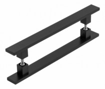 Puxador Duplo Reto Para Porta  Vidro/Madeira/Metal União Mundial 1 metro - Preto - Casa das Fechaduras