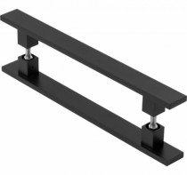 Puxador Duplo Reto Para Porta  Vidro/Madeira/Metal União Mundial 1 metro - Preto - Casa das Fechaduras