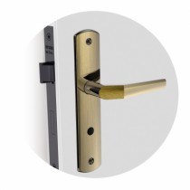 Fechadura Soprano Pop Line Broca 40x53 com espelho E26 Oxidado Banheiro - Casa das Fechaduras