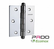 Dobradiça Pado Inox Polido 3530 3.1/2 x 3 - cartela com 3 unidades + parafuso - Casa das Fechaduras