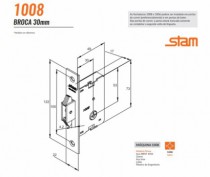Fechadura Stam 1008 Porta de Correr/Bater Roseta Redonda - Casa das Fechaduras